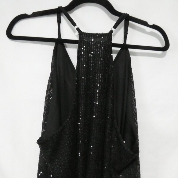Unbranded | P2P 24 inches measured | Black Sequin Racerback Tank Top - Picture 11 of 13